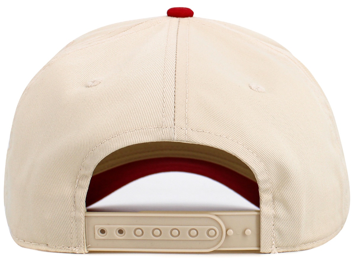 Natural Red Two Tone Baseball 5 Panel Cap Back View